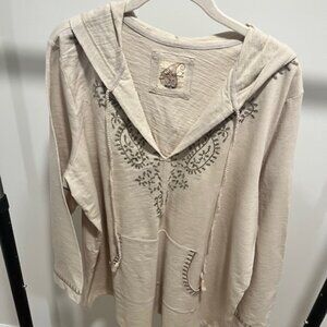 Cream Colored Long Sleeve Hoodie